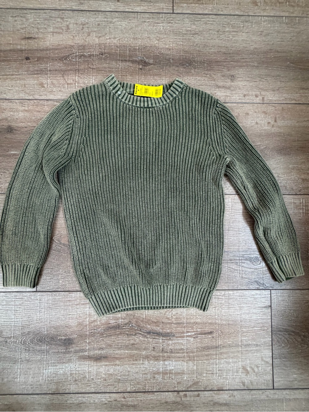 RSQ Olive Washed Crewneck Sweater Men’s M NWT 100% Cotton